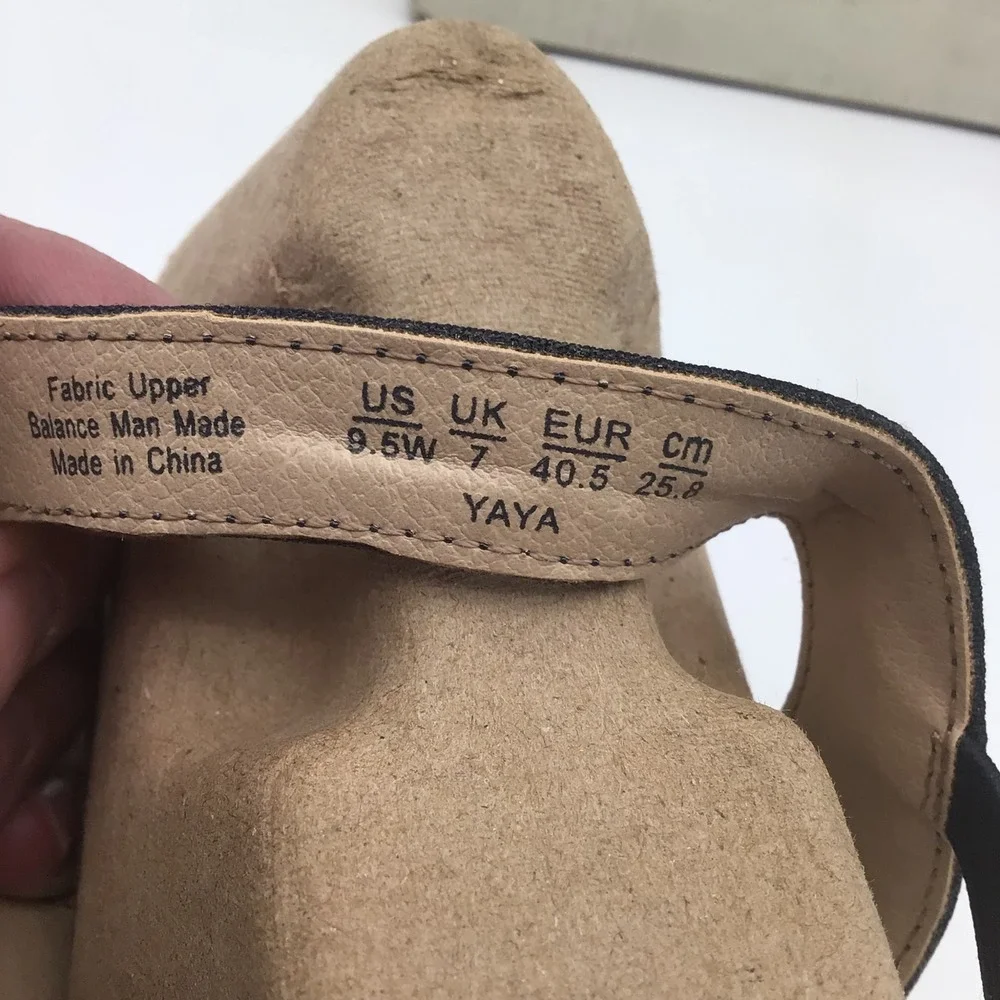 LifeStride Yaya Womens Navy Blue Strappy Wedge Sandals Wide Width Size 9.5W NEW